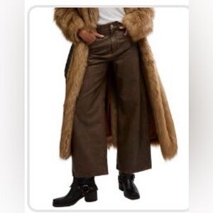 Free People Misha Barrel brown vegan leather pants